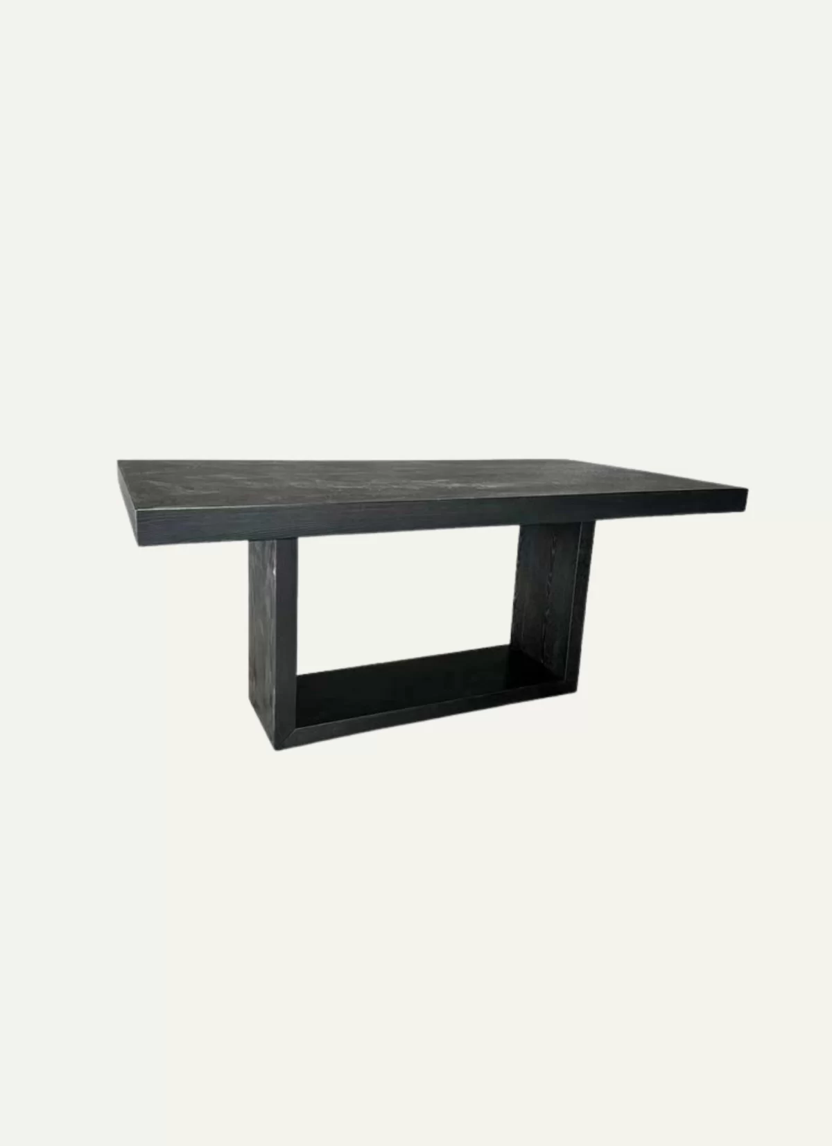 Visgraat Zwart Eiken Eettafel met Massief Blad – MK 02 - Afbeelding 1