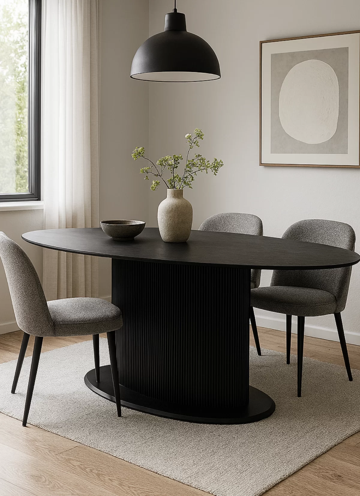 Elara Zwart Eiken Eettafel met Massief Blad – MK 18 - Afbeelding 3