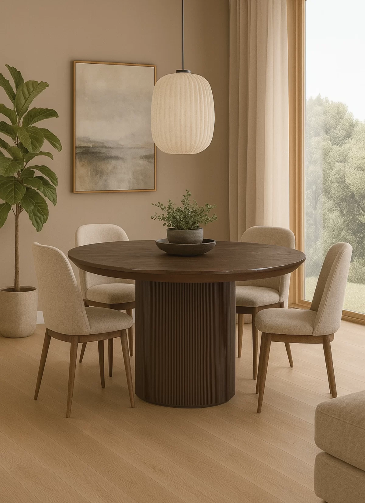 Lunora Bruin Eiken Eettafel – MK 45 - Afbeelding 2