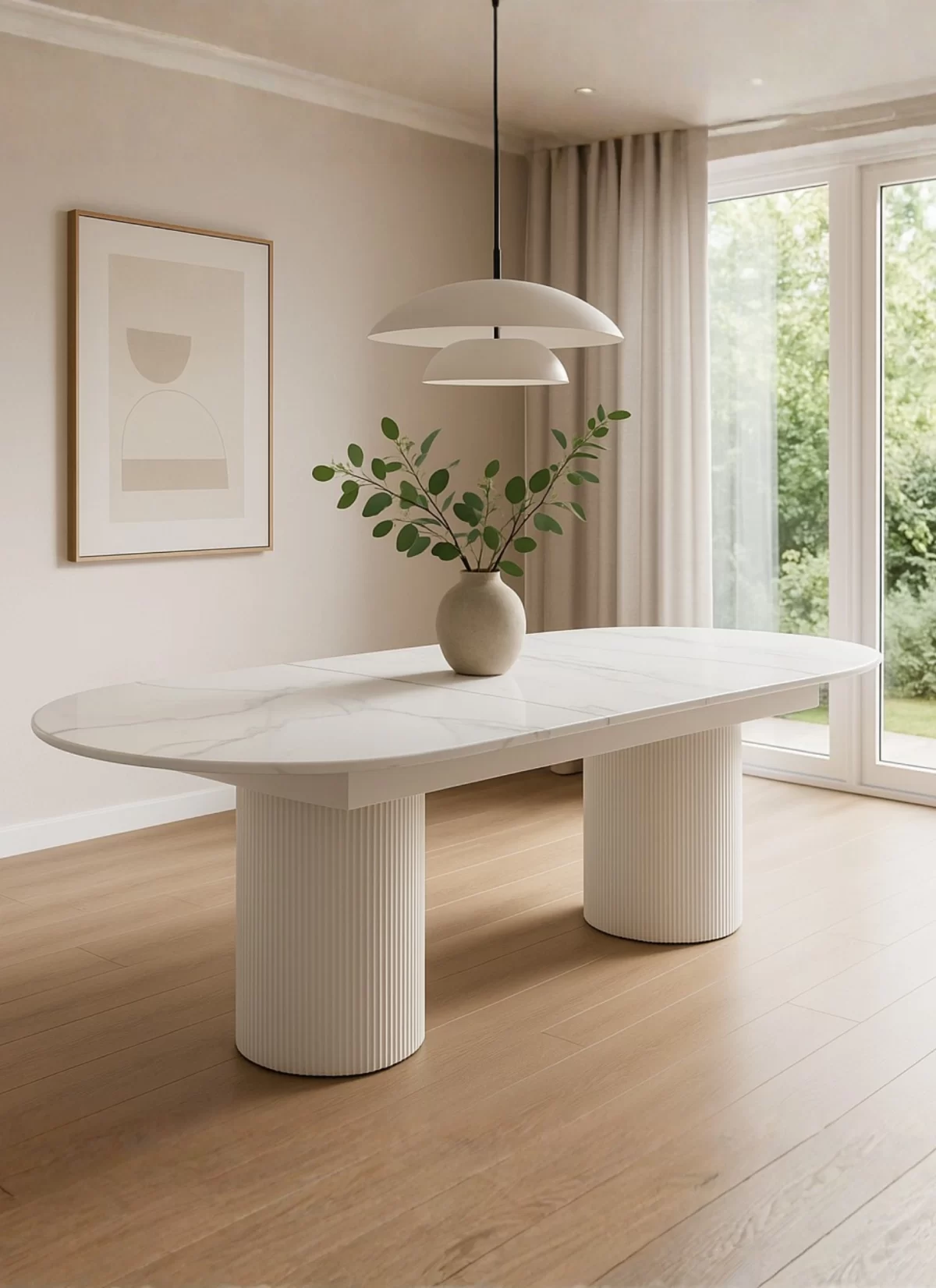 Ardonia Eiken Marmeren Eettafel – MK 48 - Afbeelding 2