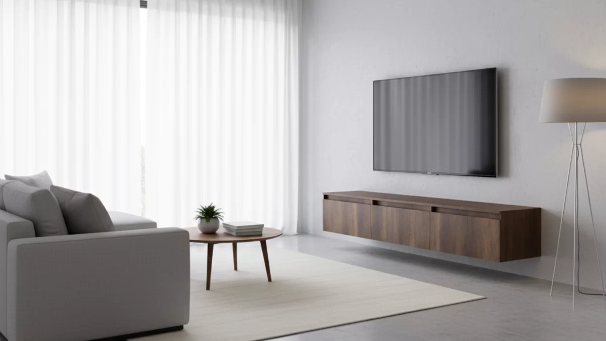 Pureline Walnoot TV-meubel - Afbeelding 1