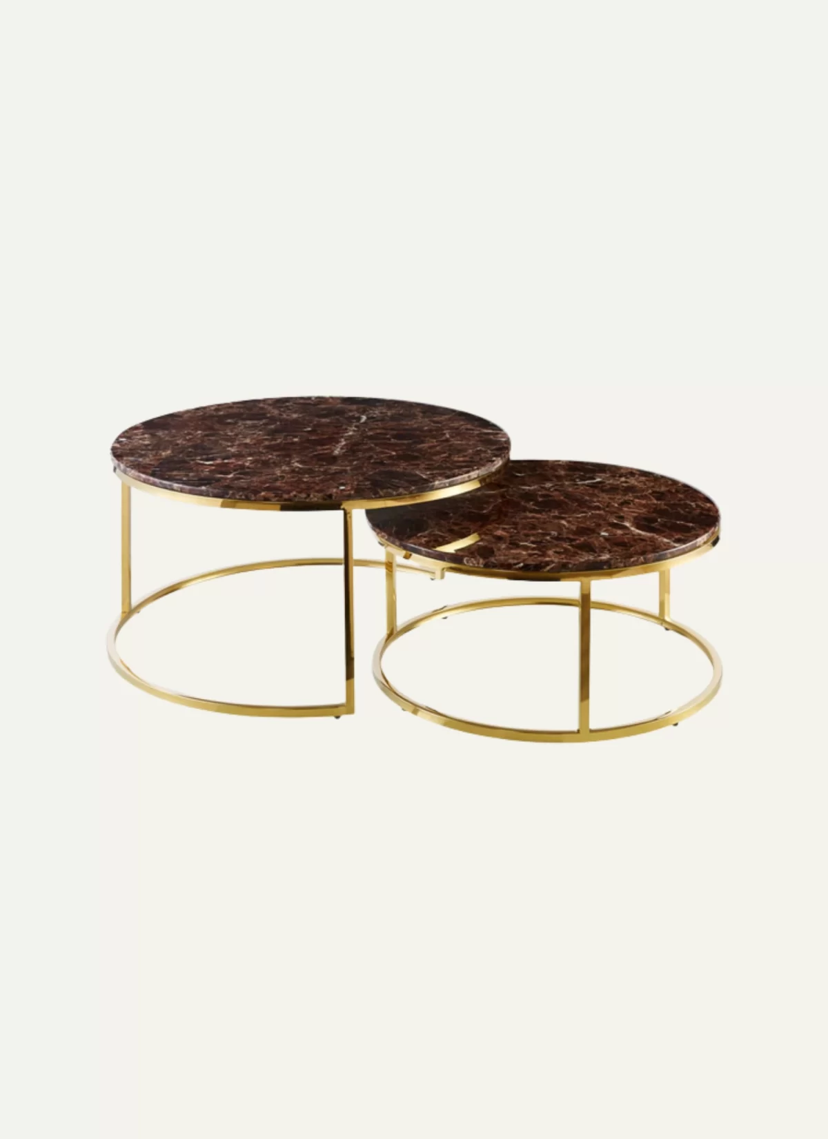 Lara Gold Brown Ronde Salontafel - Afbeelding 1