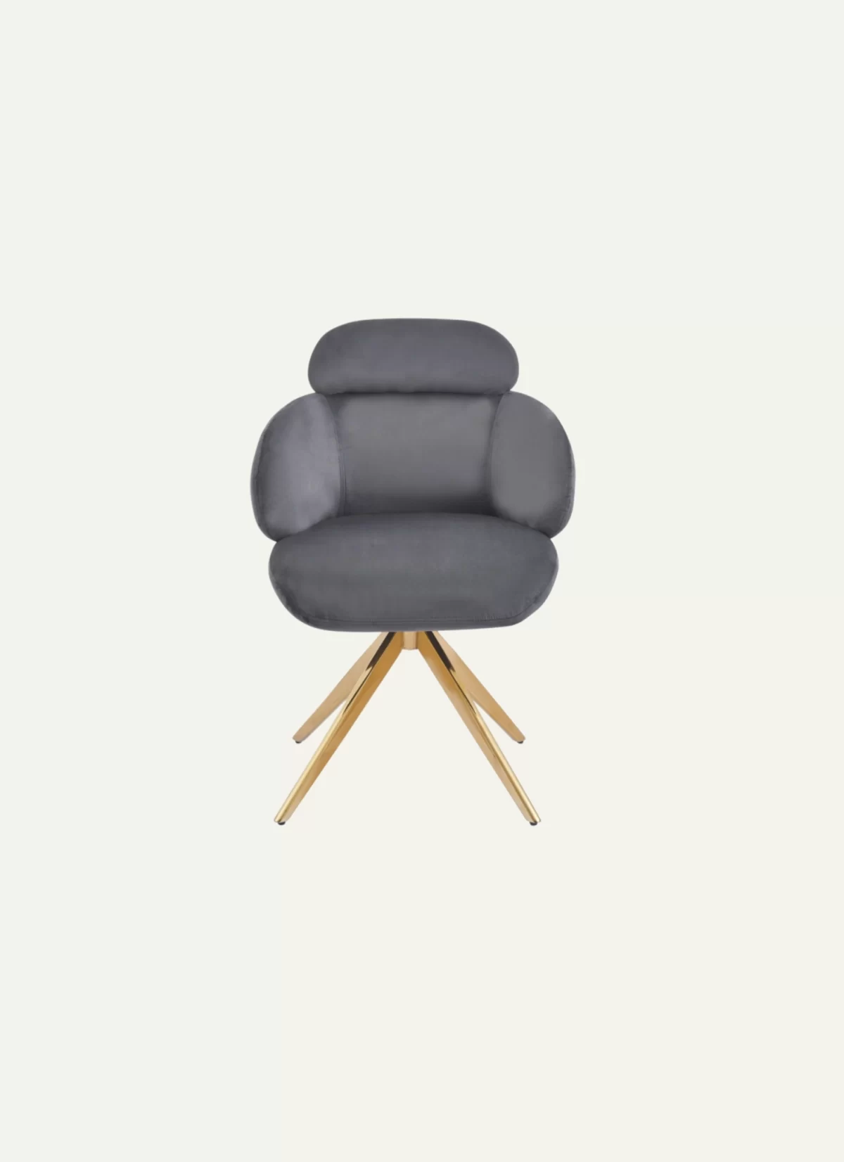 Mango Antraciet Stoel met Rugsteun - Gouden Poten - Afbeelding 1