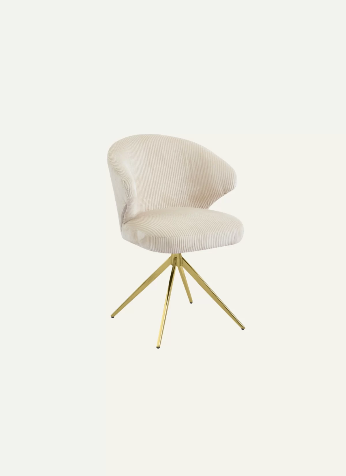 Mango Beige Gestreepte Stoel - Gouden Poten - Afbeelding 3