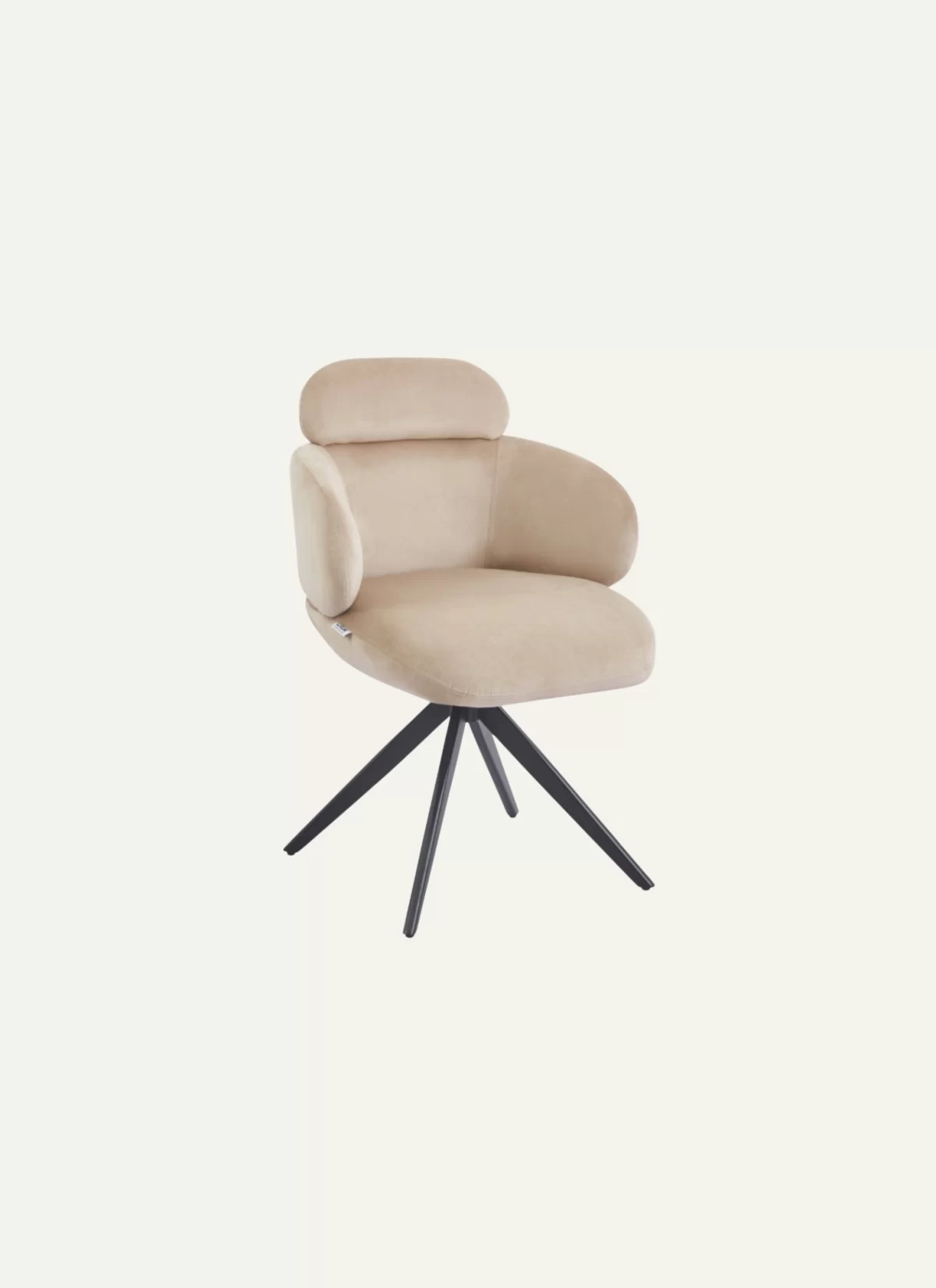 Mango Beige Stoel met Rugsteun - Zwarte Poten - Afbeelding 3