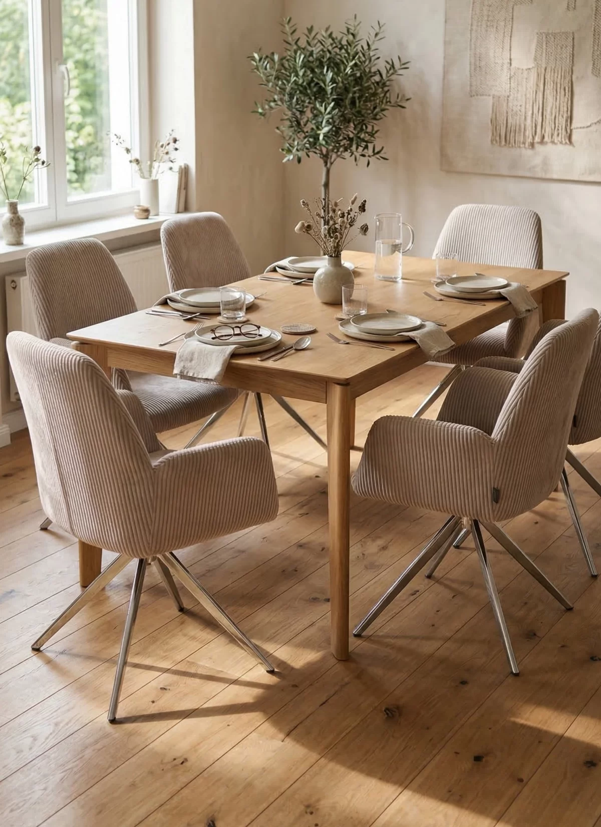 Berlin Beige Stoel - Gouden Poten - Afbeelding 2