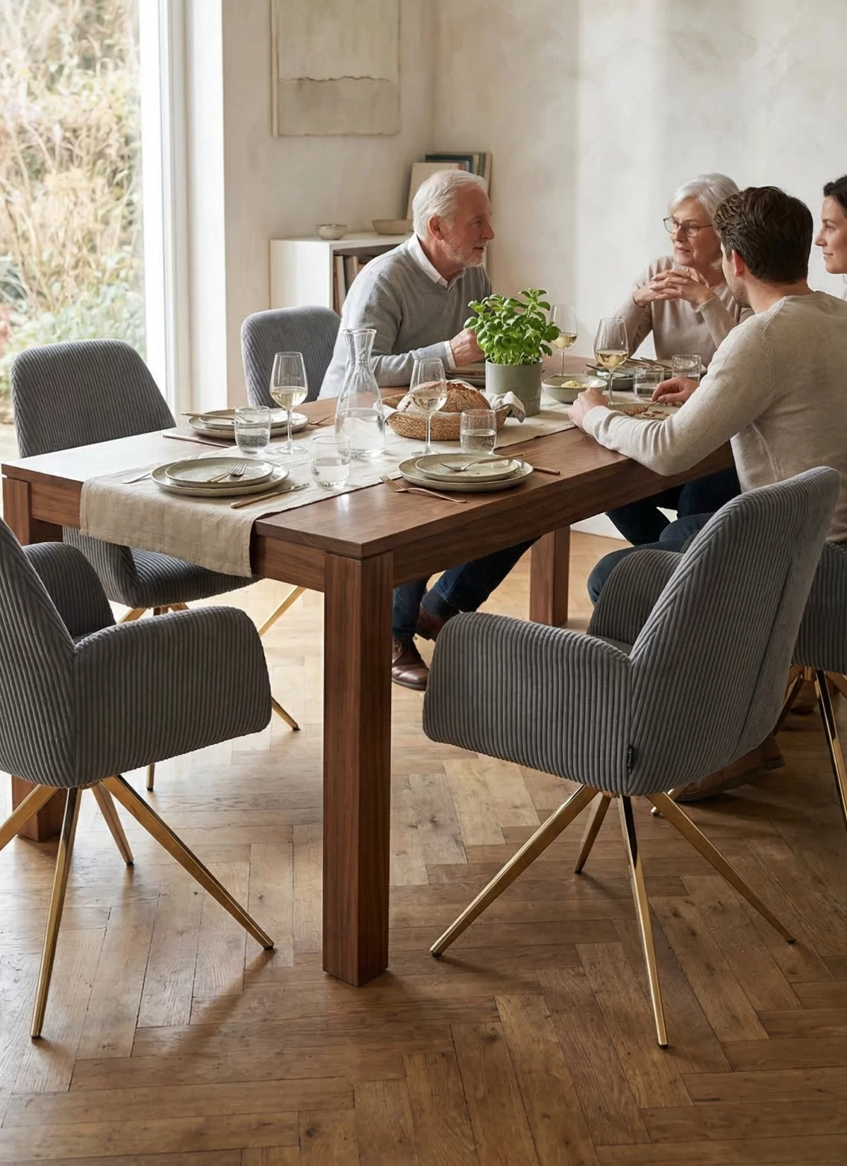 Berlin Grijs Stoel - Gouden Poten - Afbeelding 2