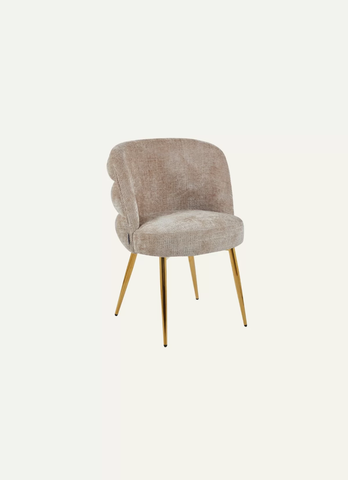 Leon Beige Stoel - Gouden Poten - Afbeelding 3