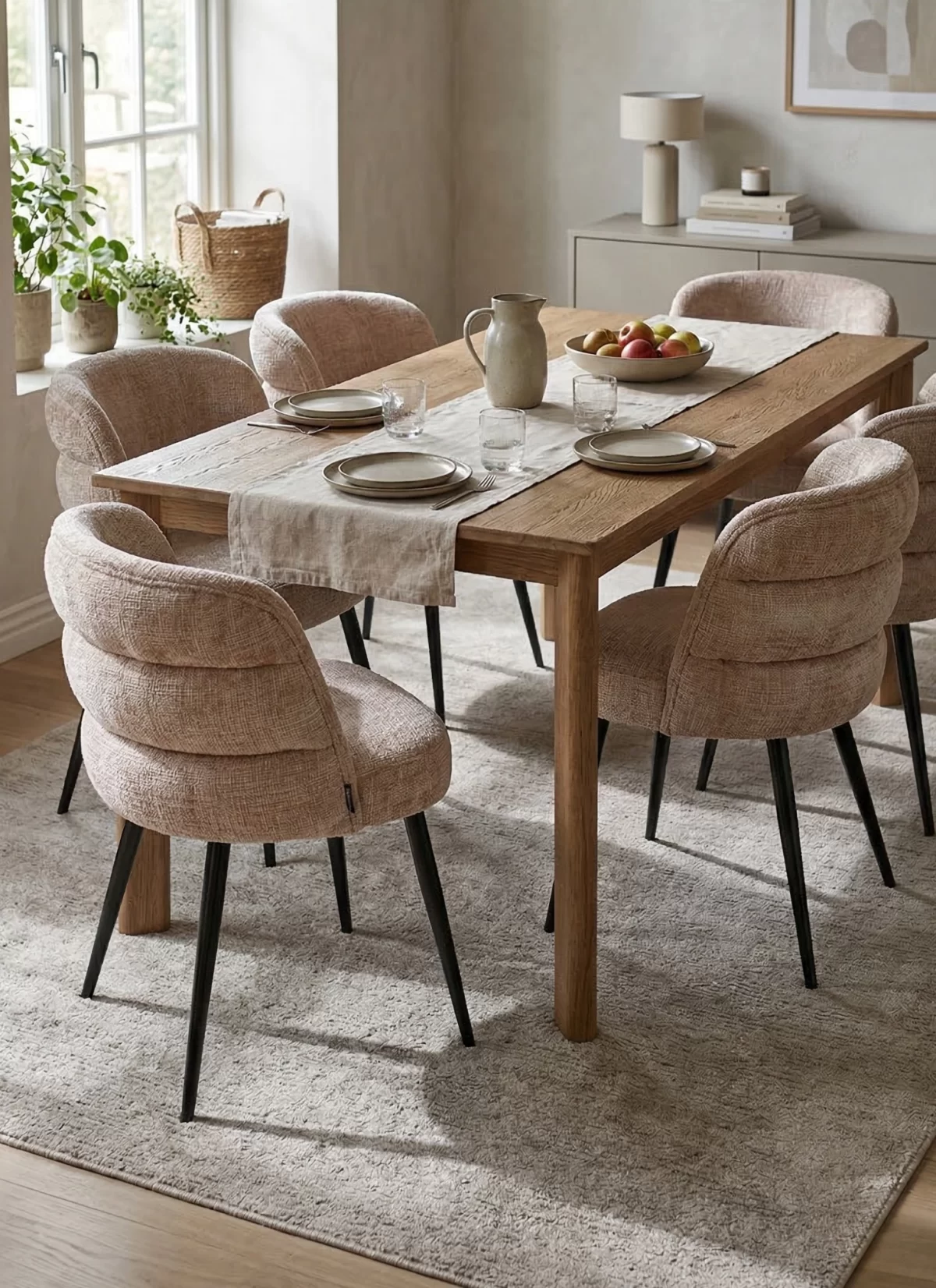 Leon Beige Stoel - Zwarte Poten - Afbeelding 2