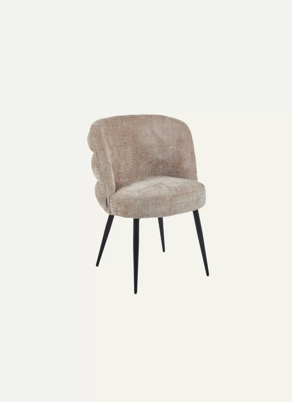 Leon Beige Stoel - Zwarte Poten - Afbeelding 3