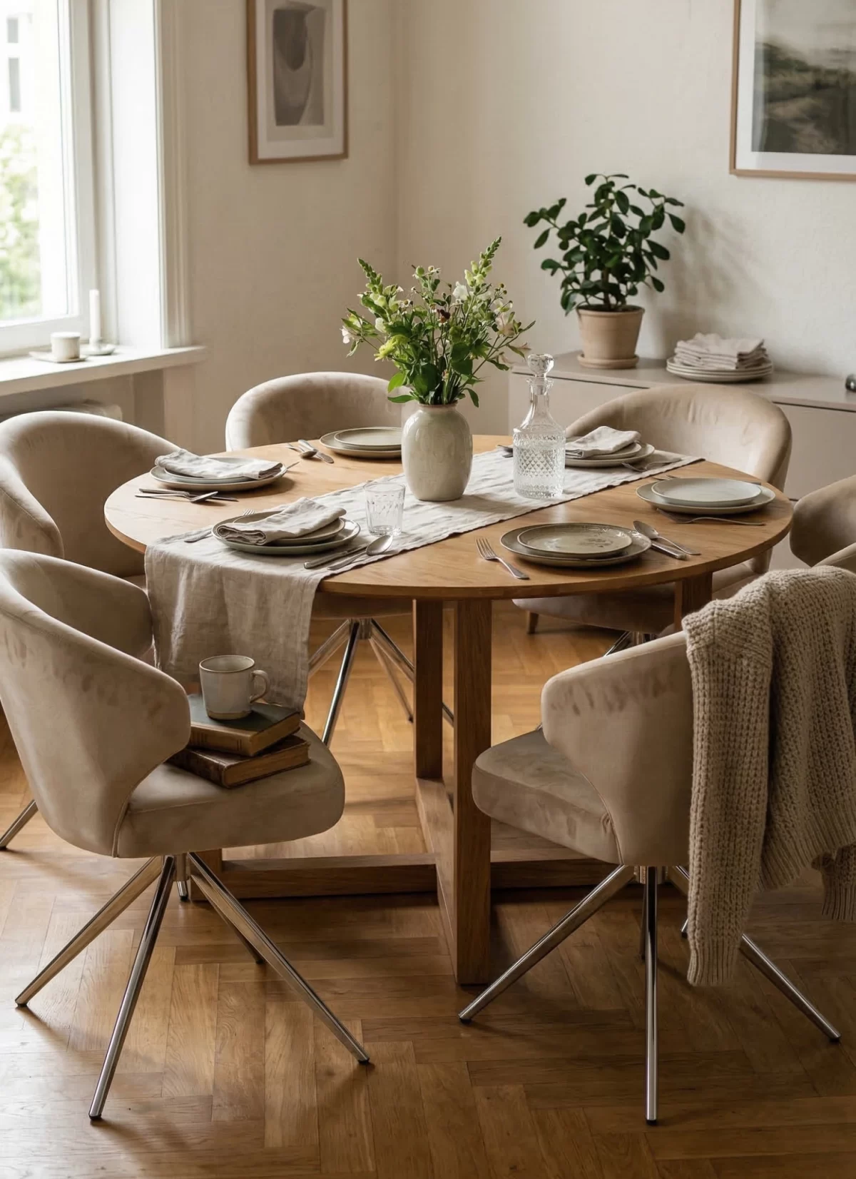 Mango Beige Stoel - Zilveren Poten - Afbeelding 2