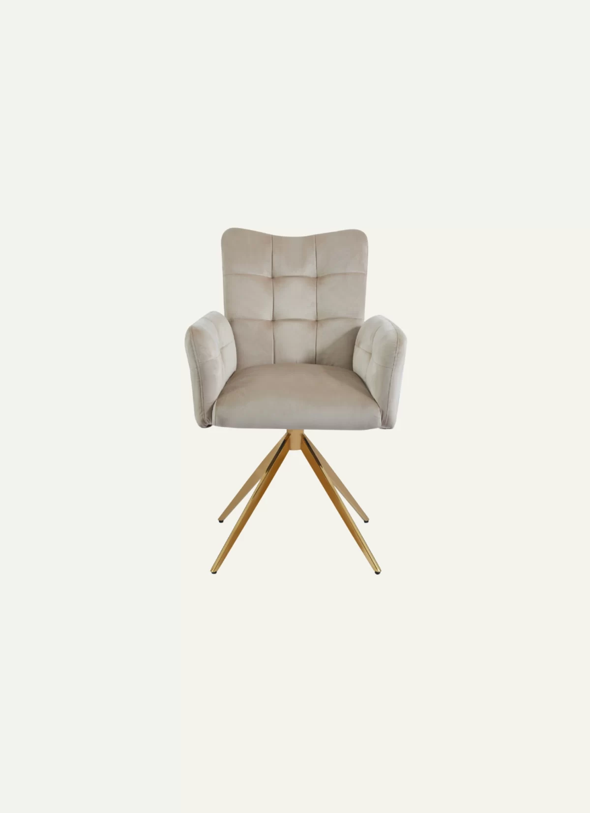 Milan Beige Stoel - Gouden Poten - Afbeelding 1