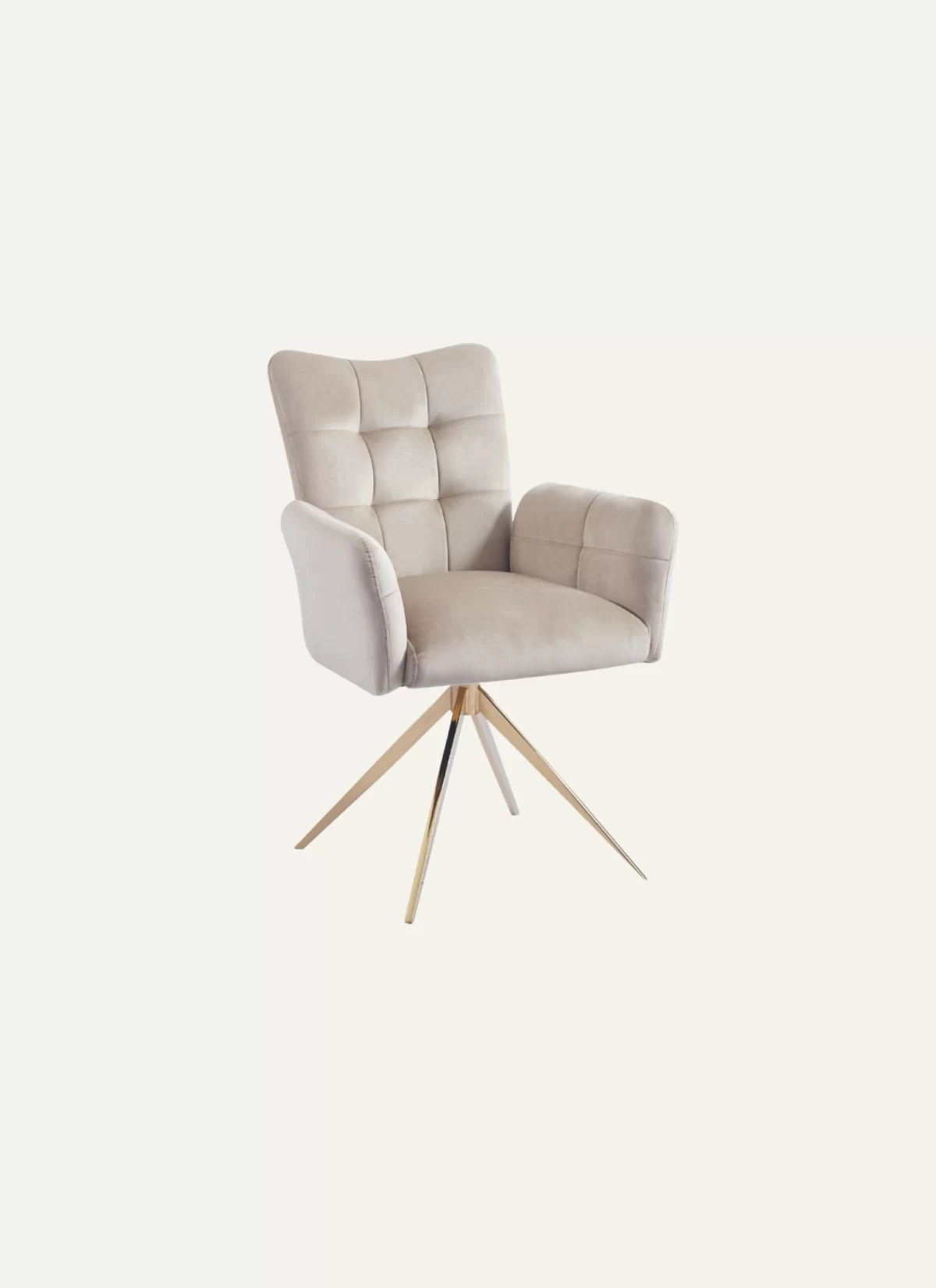 Milan Beige Stoel - Gouden Poten - Afbeelding 3