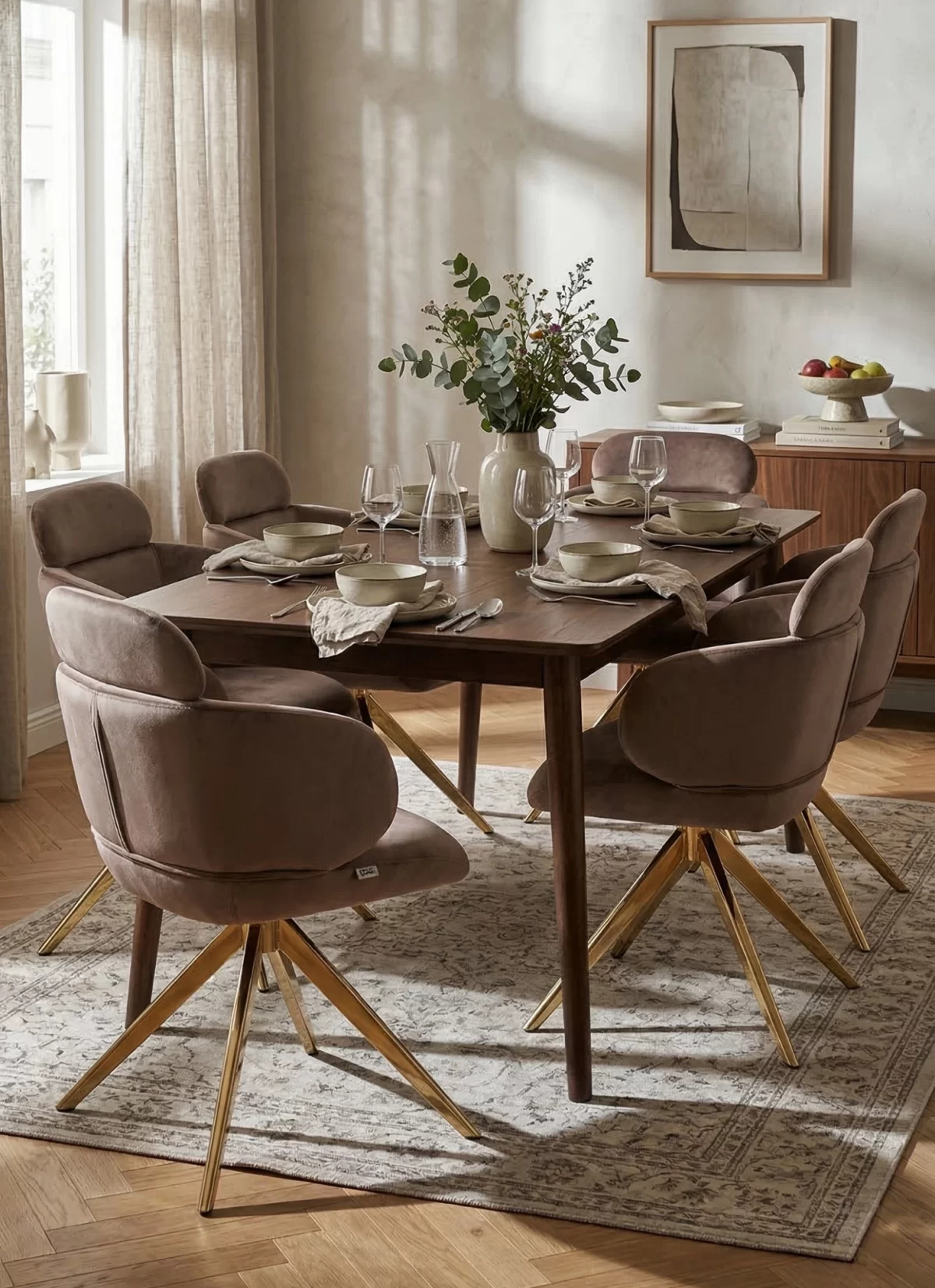 Mango Vison Stoel met Rugsteun - Gouden Poten - Afbeelding 2