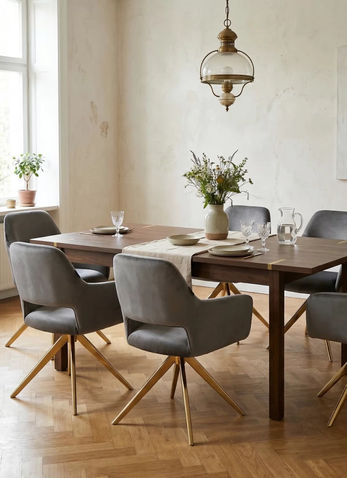 Royal Grijze Stoel - Gouden Poten - Afbeelding 2