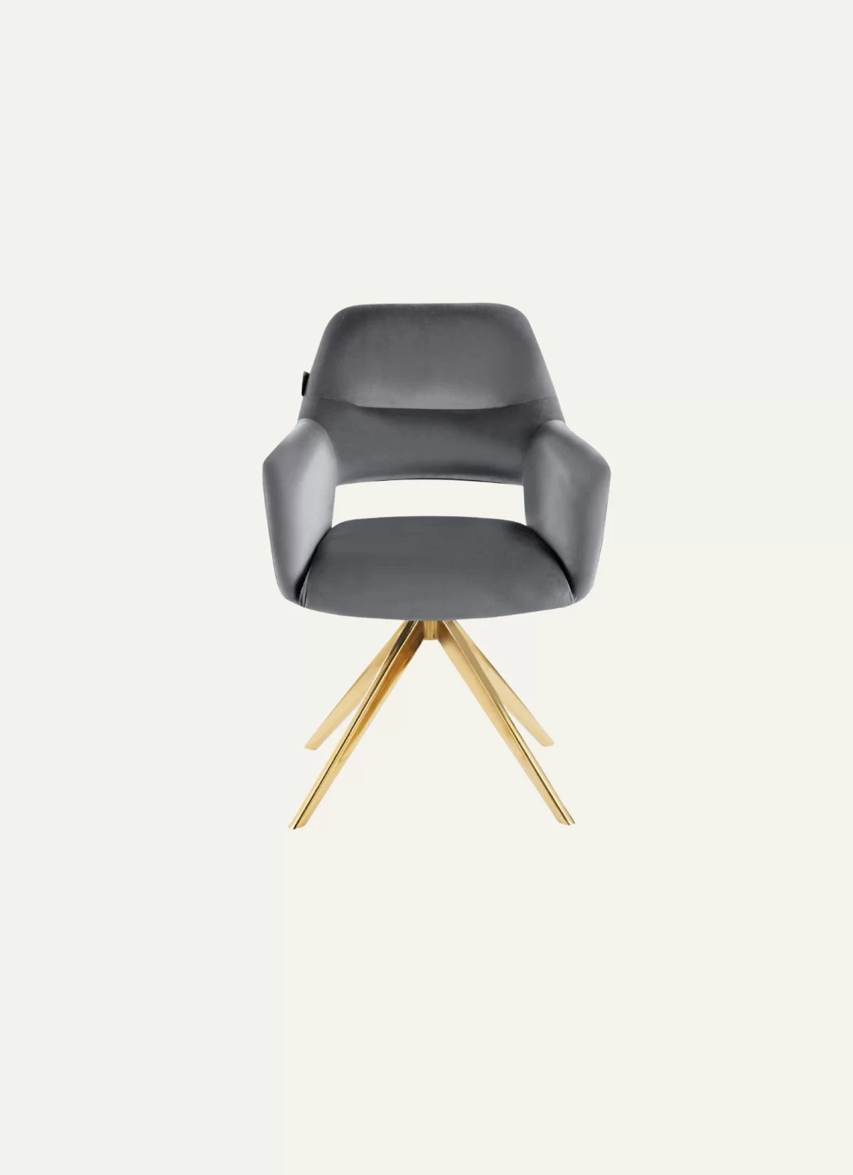 Royal Grijze Stoel - Gouden Poten - Afbeelding 1