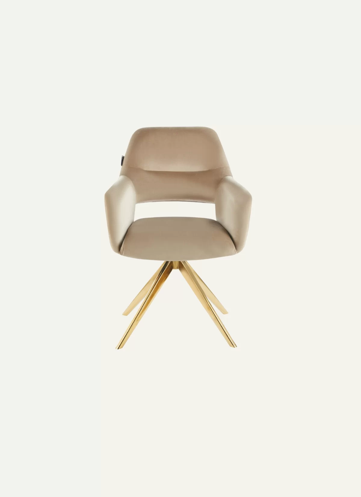 Royal Licht Beige Stoel - Gouden Poten - Afbeelding 1