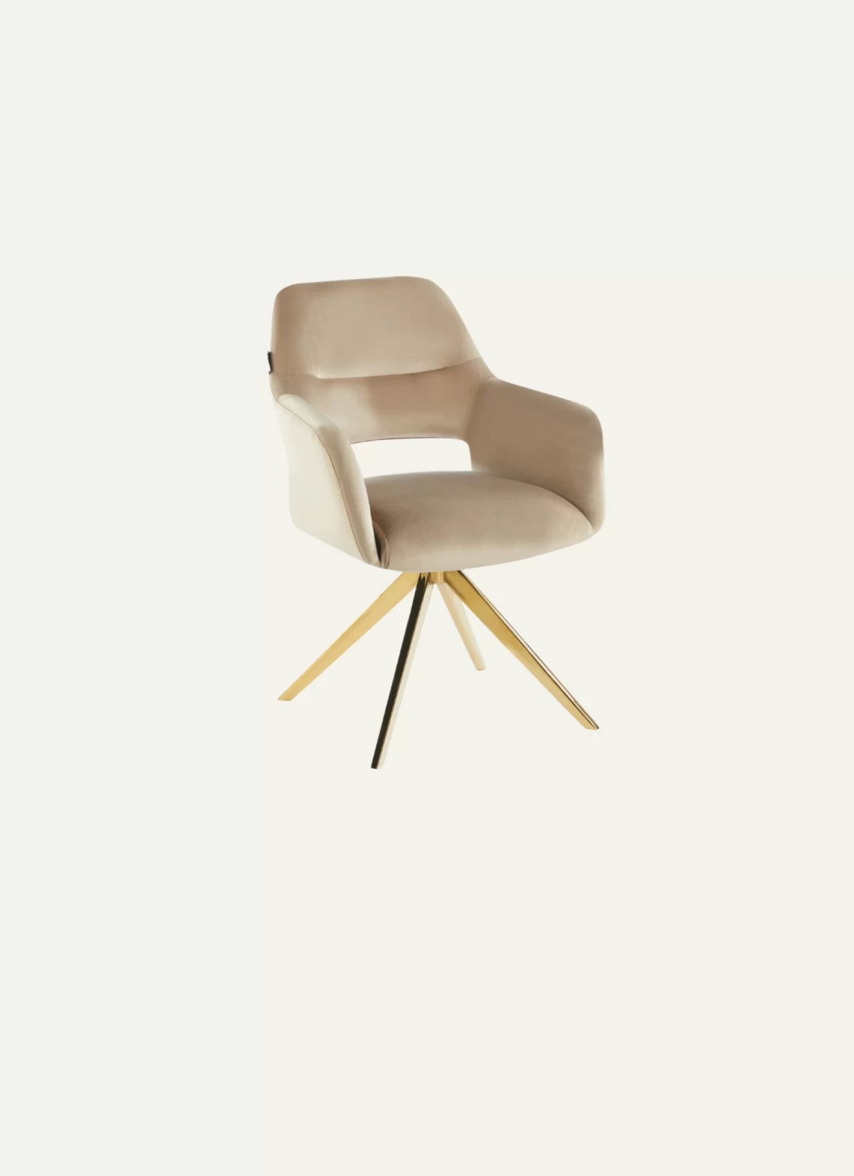 Royal Licht Beige Stoel - Gouden Poten - Afbeelding 3