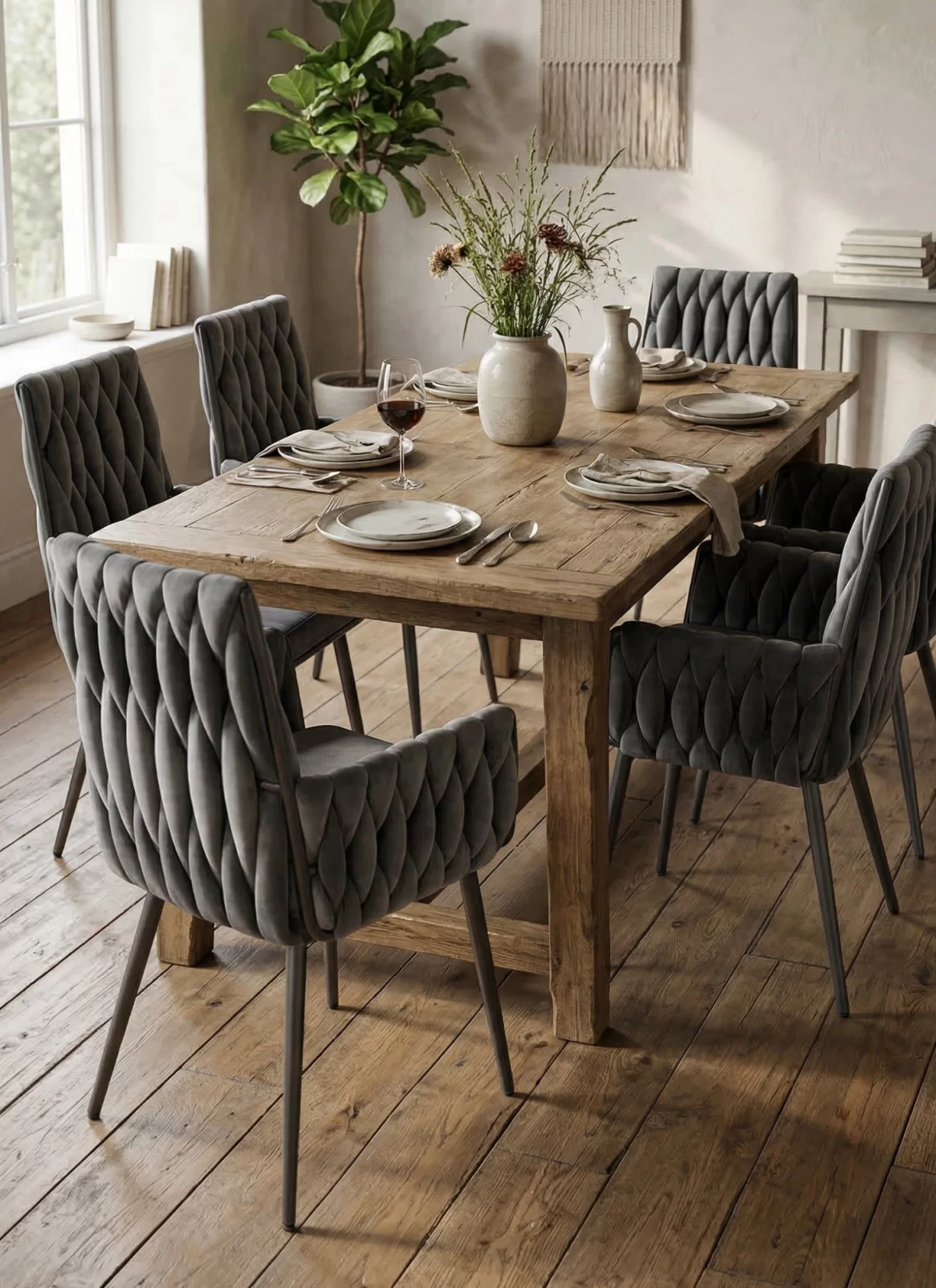 Sofya Antraciet Stoel - Zwarte Poten - Afbeelding 2