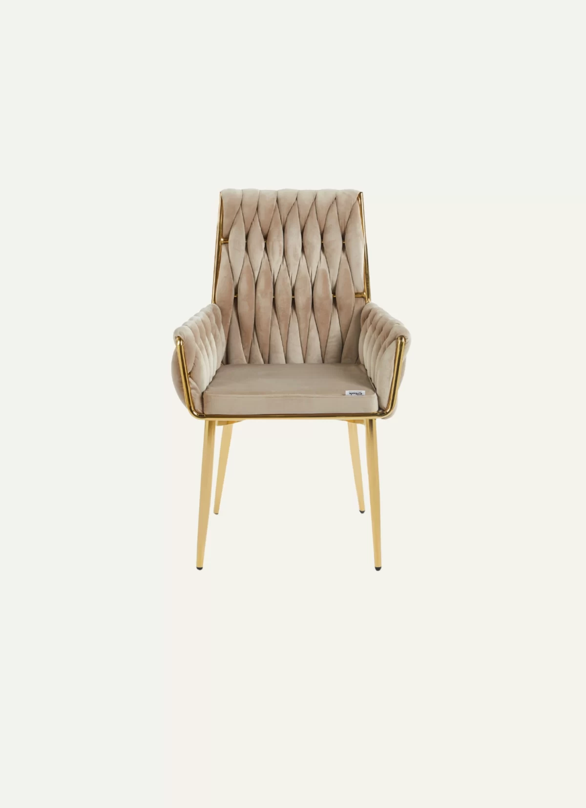 Sofya Beige Stoel - Gouden Poten - Afbeelding 1