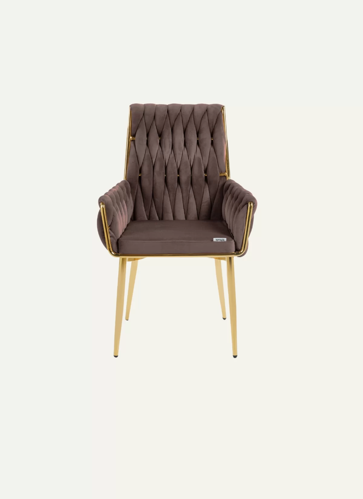 Sofia Bruin Stoel - Gouden Poten - Afbeelding 1