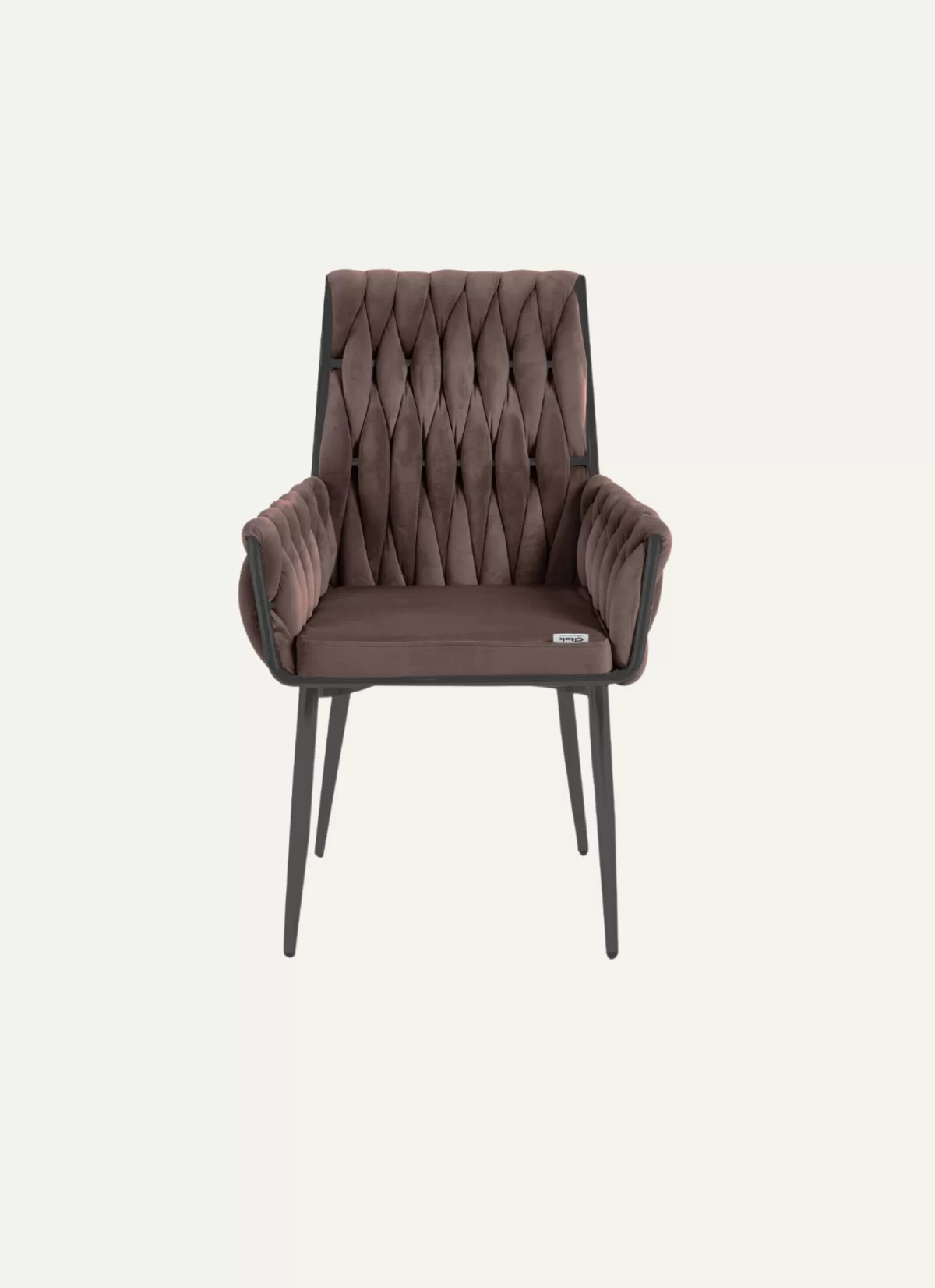 Sofia Bruin Stoel - Zwarte Poten - Afbeelding 1