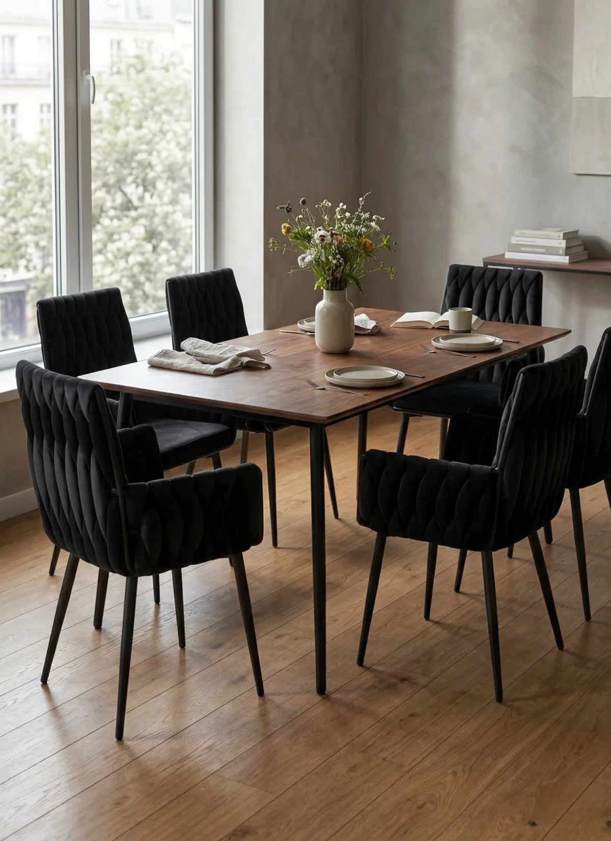 Sofya Zwarte Stoel - Zwarte Poten - Afbeelding 2