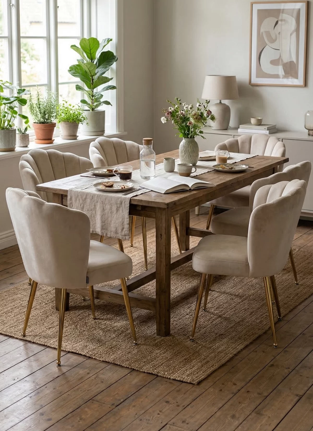 Vera Beige Stoel - Gouden Poten - Afbeelding 2