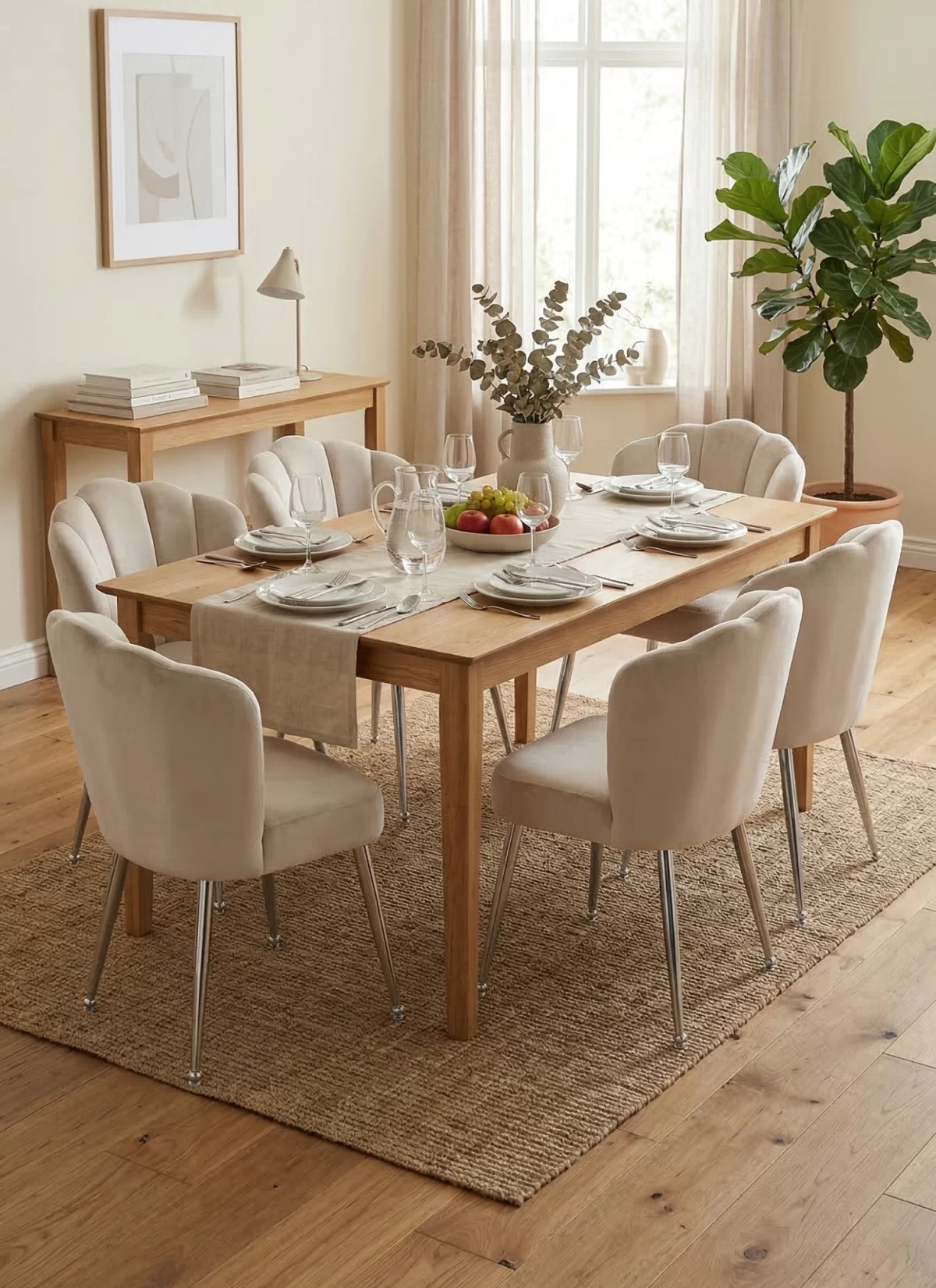 Vera Beige Stoel - Zilveren Poten - Afbeelding 2