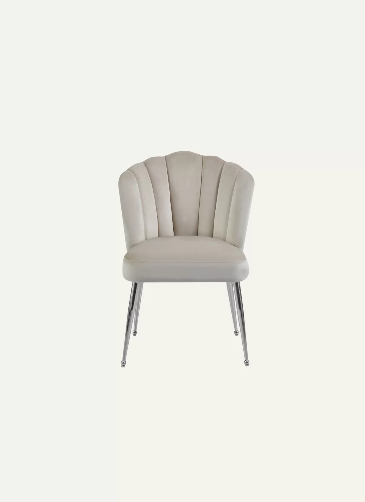 Vera Beige Stoel - Zilveren Poten - Afbeelding 1
