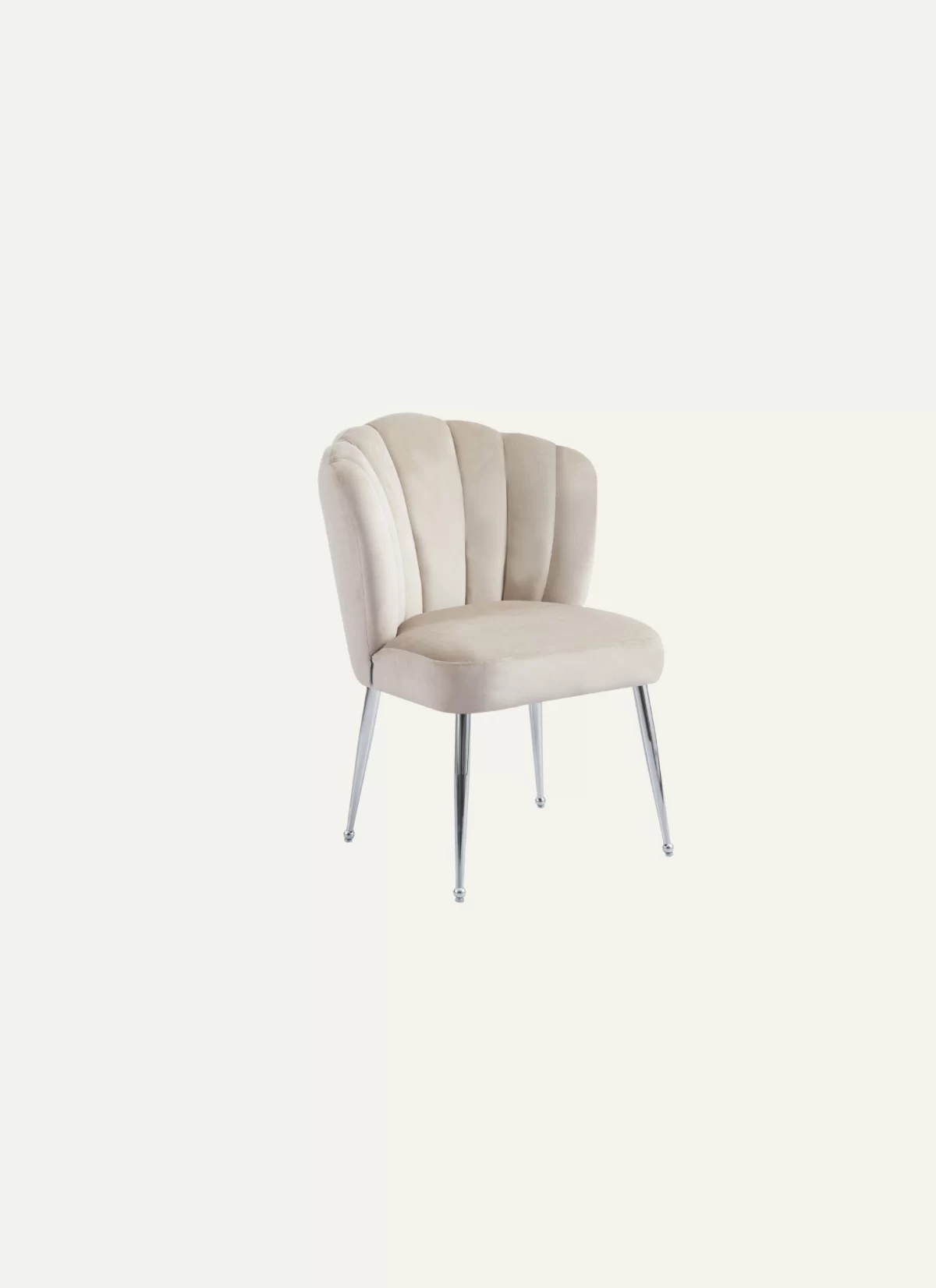 Vera Beige Stoel - Zilveren Poten - Afbeelding 3