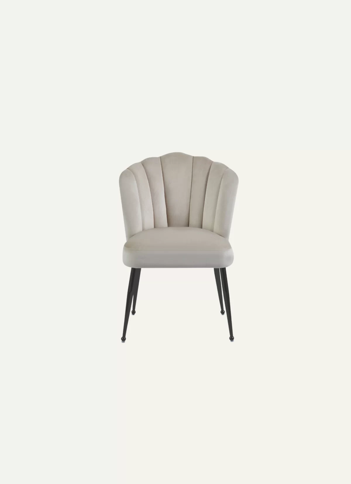 Vera Beige Stoel - Zwarte Poten - Afbeelding 1