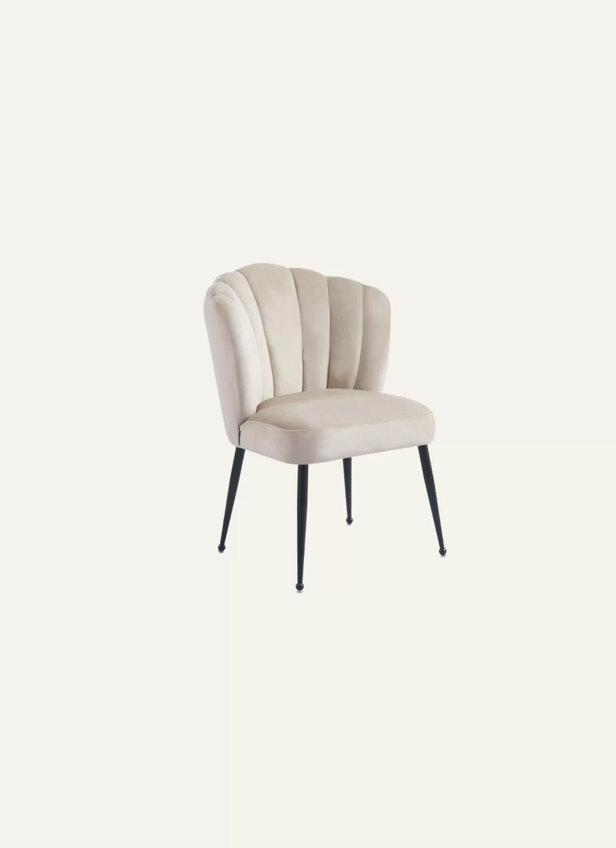 Vera Beige Stoel - Zwarte Poten - Afbeelding 3